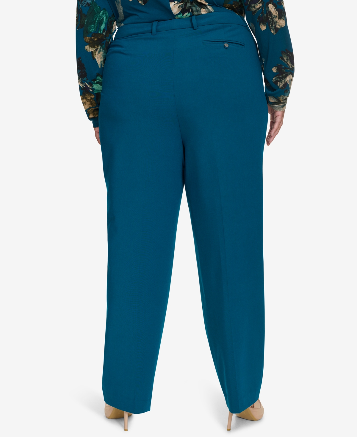Calvin Klein Plus Size High Rise Straight Leg Pants