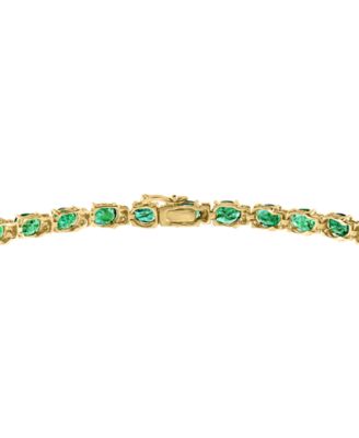 EFFY&reg; Emerald (9-1/3 ct. t.w.) and Diamond (1/4 ct. t.w.) Tennis Bracelet in 14k Gold (Also Available in Brasilica by EFFY&reg; Sapphire)