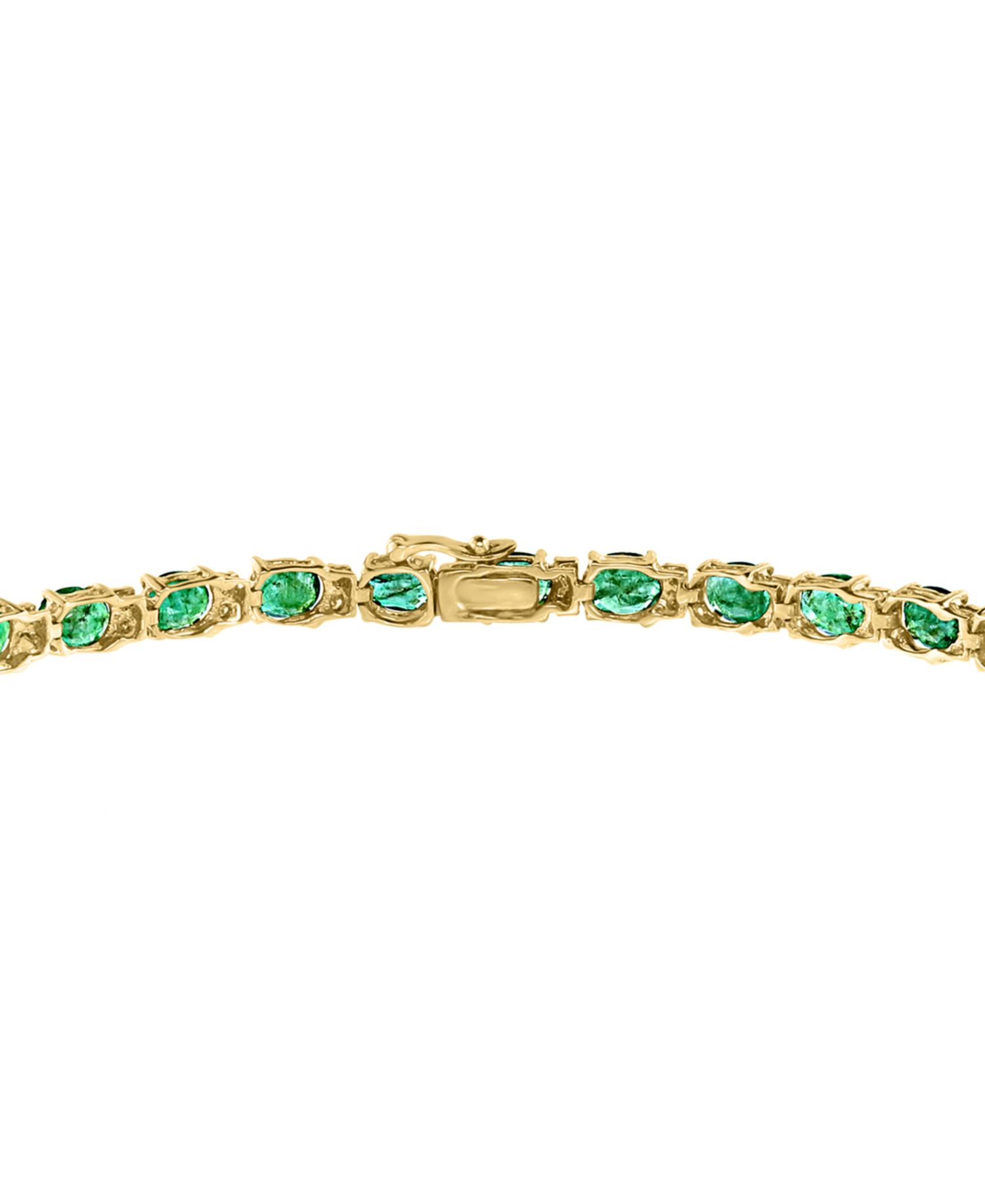 EFFY® Emerald (9-1/3 ct. t.w.) and Diamond (1/4 ct. t.w.) Tennis Bracelet in 14k Gold (Also Available in Brasilica by EFFY® Sapphire)