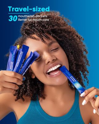 Mouthwash Alcohol Free, Mouth Wash for Adults, Travel Mouthwash Helps Kill 99% of Bad Breath Germs, Prevents Cavities, Fluoride Free, Fresh Mint, 30 Uses (0.41 Fl Oz (Pack of 30))