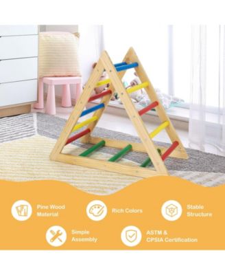 Climbing Triangle Ladder with 3 Levels for Kids-Multicolor