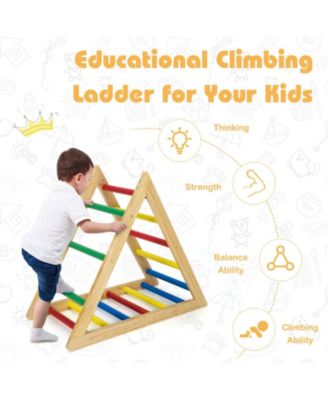 Climbing Triangle Ladder with 3 Levels for Kids-Multicolor