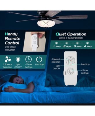 52 Inch 3 Wind Speeds and 5 Reversible Blades Ceiling Fan