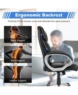 Big and Tall Adjustable High Back Leather Executive Computer Desk Chair