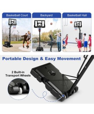 Portable Basketball Hoop with 4.6 to 10 Feet 10-Level Height Adjustable