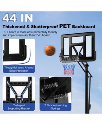 Portable Basketball Hoop with 4.6 to 10 Feet 10-Level Height Adjustable