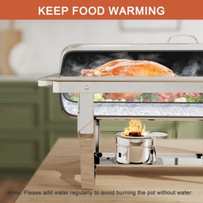 2 Pack 8QT Chafing Dish Buffet Set with Water Pan Stainless Steel Food Warmers for Parties Buffet