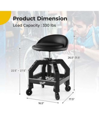 Rolling Seat Mechanic Stool Chair with Tool Tray 4 Universal Wheels for Factory