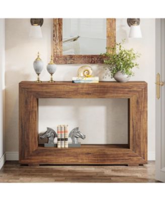 Farmhouse Console Table, 47 Inches Entryway Console Table with Storage, Industrial Hallway Accent Table for Living Room, Entrance