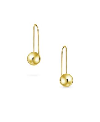 Tiny Minimalist Threader Drop Ball Earrings14K Yellow Gold 14K Yellow Gold
