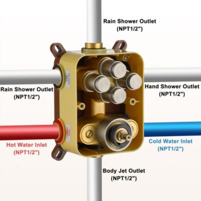 Single Handle 1-Spray Thermostatic 4-function Shower Faucet