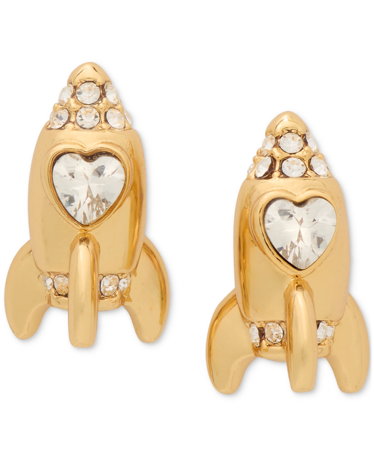KATE SPADE GOLD-TONE SPACE CADET ROCKET STUD EARRINGS 