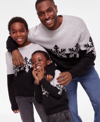 Holiday Lane Men's Snowflake Crewneck Sweater, Created for Macy's