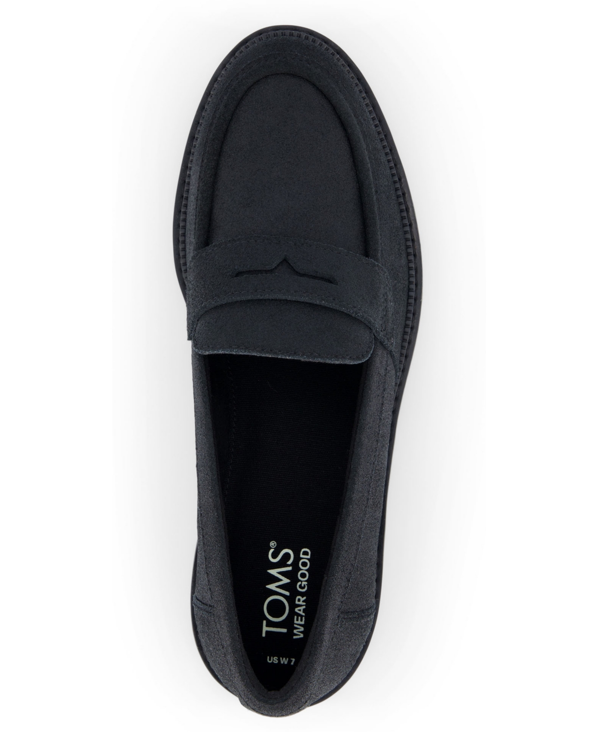 Shop Toms Women's Cara Lug Sole Loafers In Black Metallic Leather