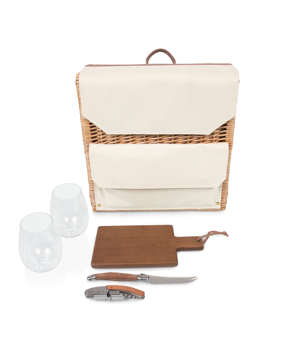 Corsica Grande Wine Cheese Basket Backpack - Beige Canvas