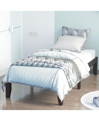 14'' Twin Size Wooden Platform Bed Frame w/ Strong Slat Support Espresso