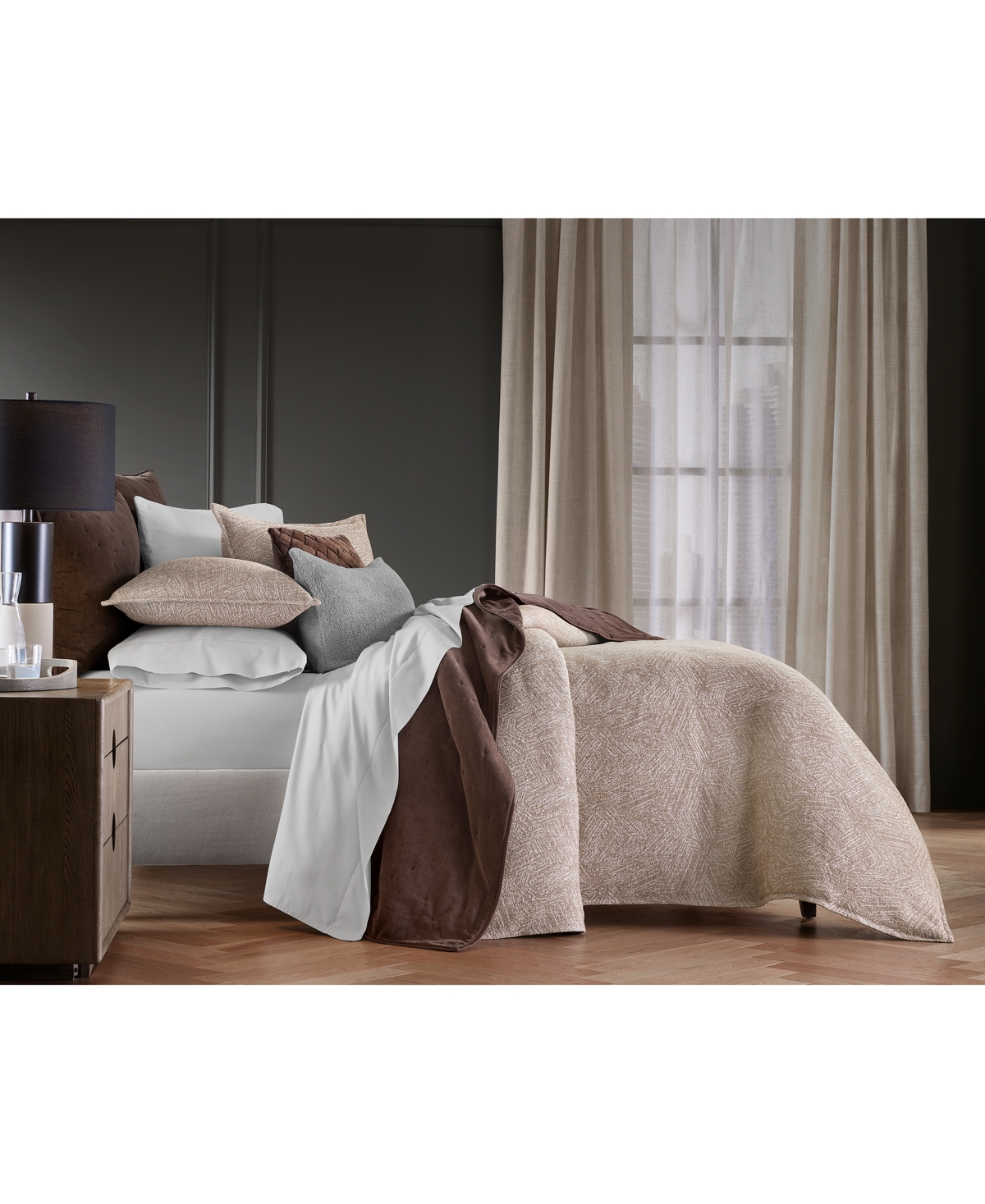 HOTEL COLLECTION WOODGRAIN 3-PC. DUVET COVER SET, FULL/QUEEN, EXCLUSIVELY AT MACY'S 