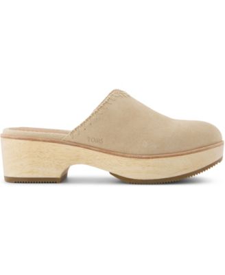Women's Addison Suede Wood Mule Clog