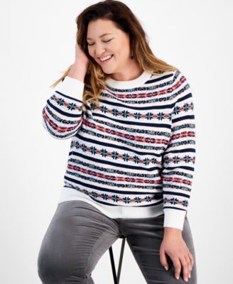 Style & Co - Plus Size Whimsy Graphic Crewneck Sweater