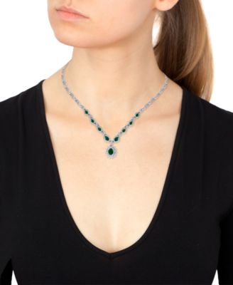 EFFY&reg; Sapphire (4-3/8 ct. t.w.) and Diamond (1-2/3 ct. t.w.) Necklace in 14k White Gold, Created for Macy's (Also Available in Emerald)