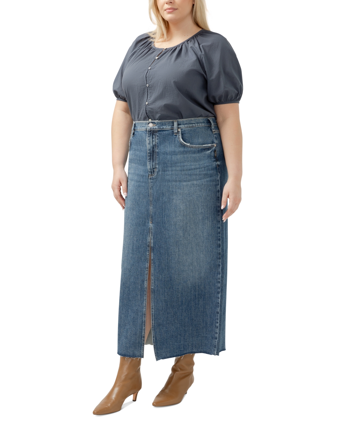 Silver Jeans Co. Plus Size Denim Skirt