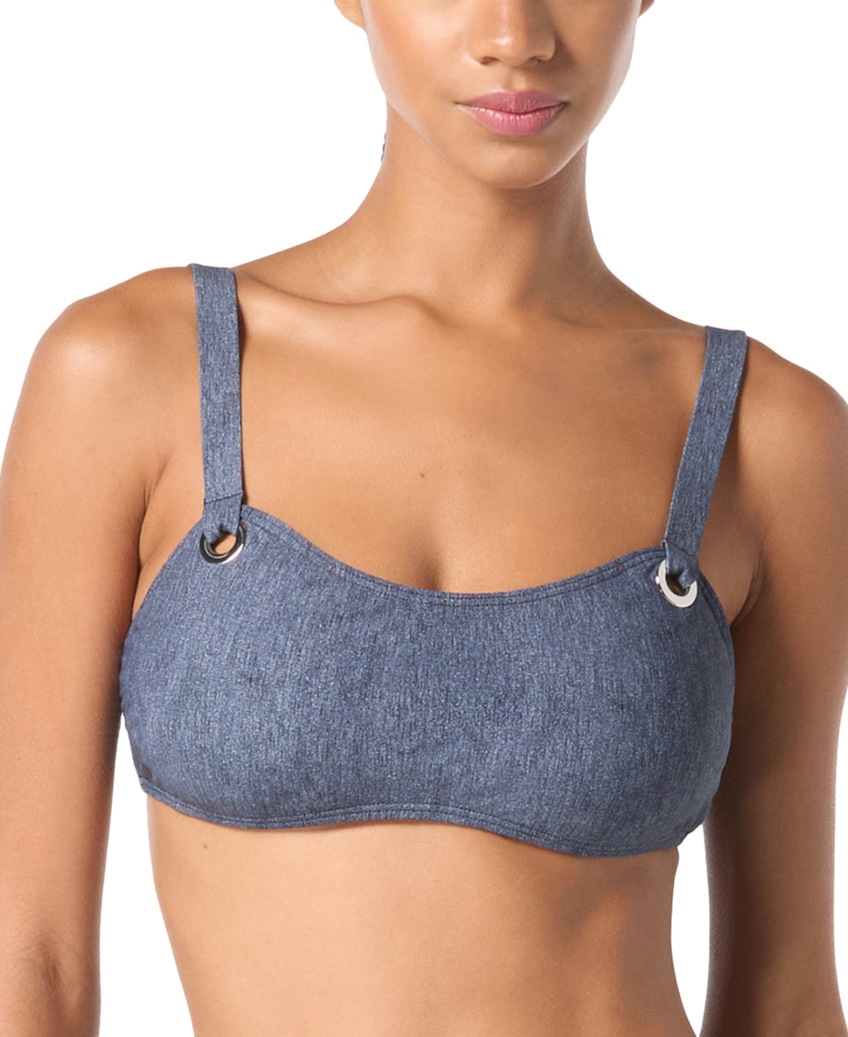 MICHAEL KORS MICHAEL MICHAEL KORS WOMEN'S GROMMET SCOOP NECK BIKINI TOP 