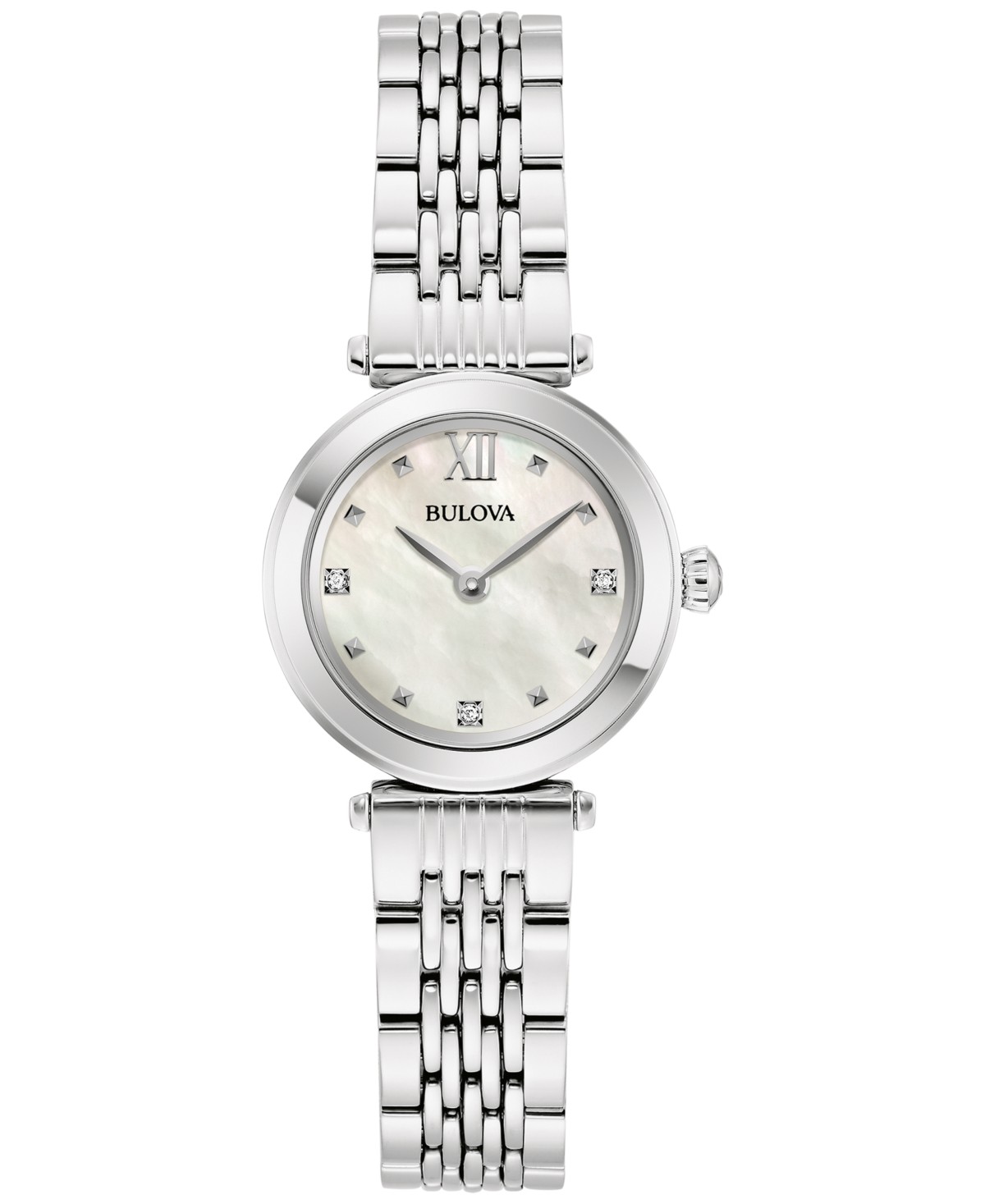 Женские наручные часы Bulova с бриллиантами на стальном браслете 25 мм — фото 2