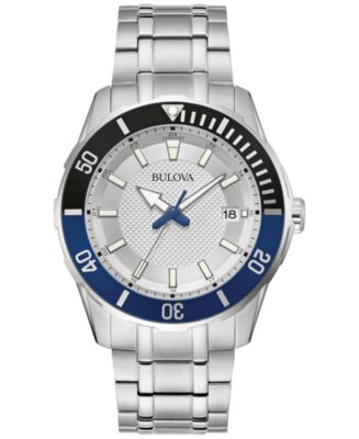 Bulova Men's Stainless Steel Bracelet Watch 42mm - Macy's