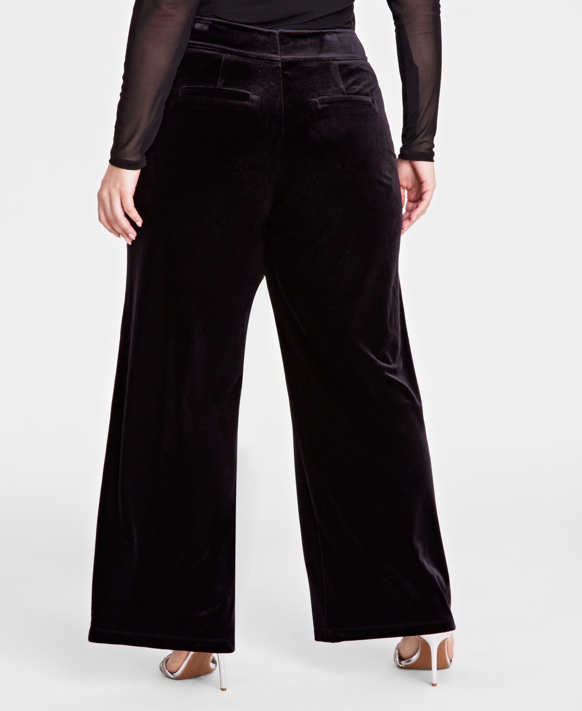 I.n.c. International Concepts Plus Size High-Rise Wide-Leg Velvet Pants, Created for Macy's