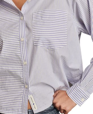 Women's Striped Cropped Shirt