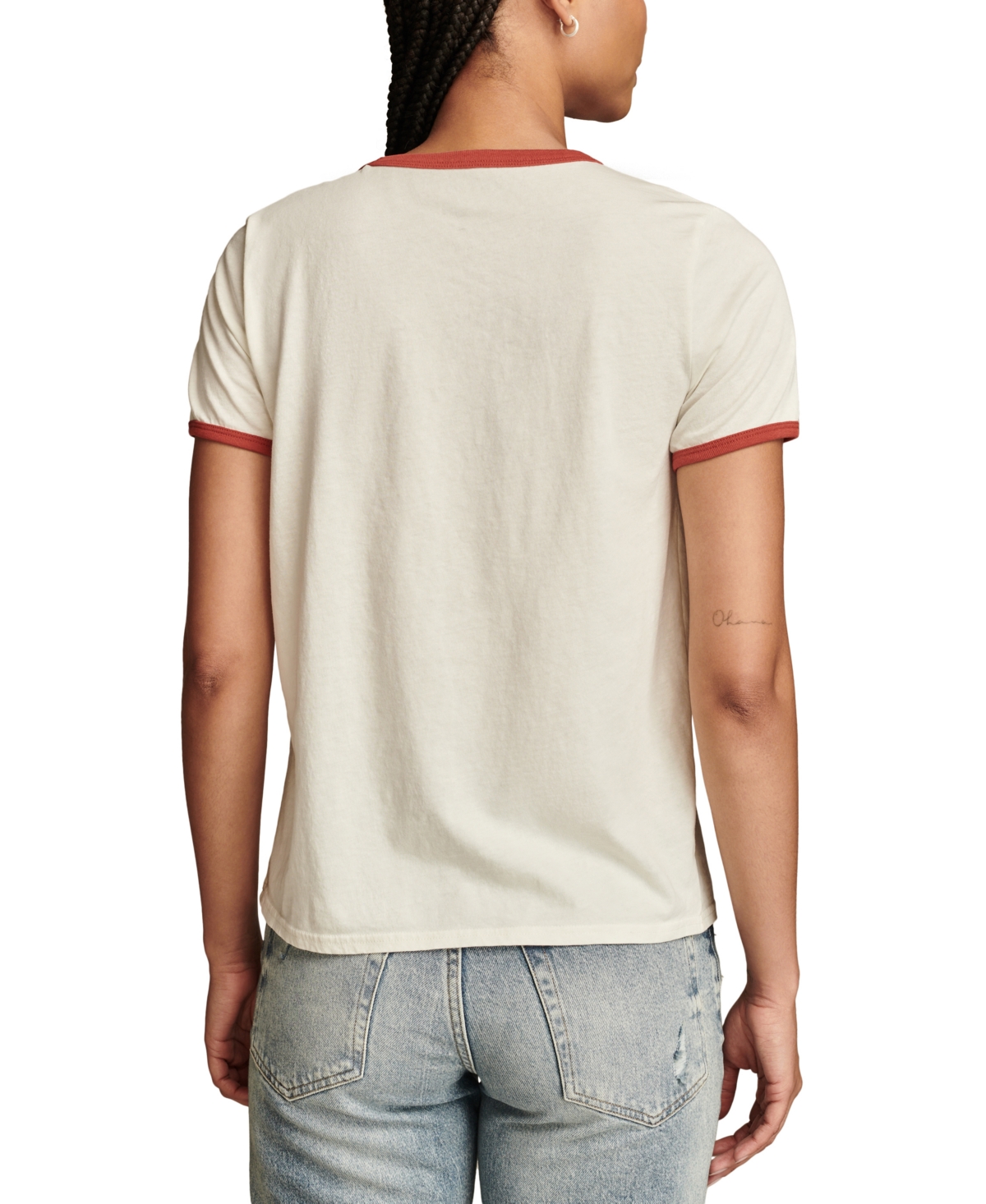 Lucky Brand Women's Y2K Logo Ringer T-Shirt