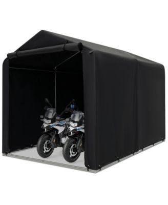 7 x 5.2FT Storage Shelter Outdoor Bike Tent with Waterproof Cover and Zipper Door-Gray