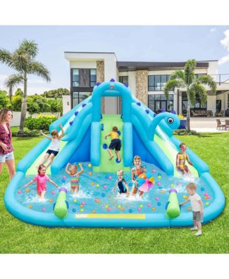 Inflatable Water Slide, Blowup Water Park with Dual Slides & 584W Blower