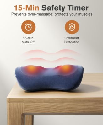 3D Shiatsu Massage Cushion Heat Therapy Neck and Shoulder Massager with Memory Foam