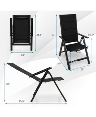 Outdoor Dining Chair with Soft Padded Seat and 7-Position Adjustable Backrest