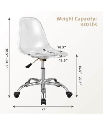 Swivel Acrylic Armless Adjustable Height Office Chair