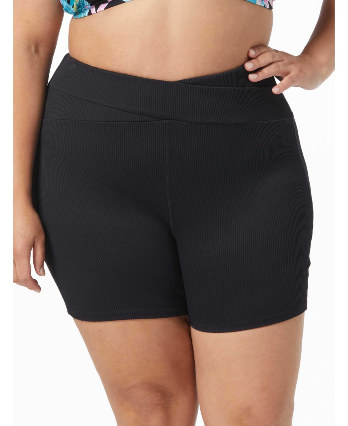Plus Size Karma Swim Short - 001-black