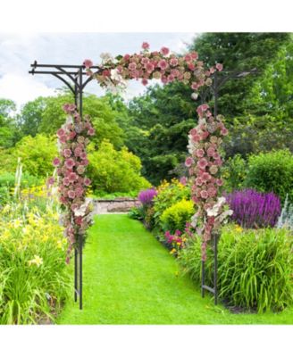6.8 Feet Garden Arbor with Trellises for Climbing Plant Vine Rose