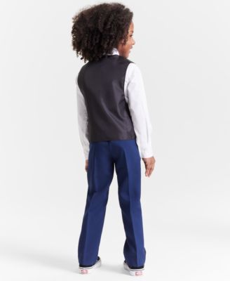 Toddler and Little Boys Tuxedo Vest 4-Piece Set