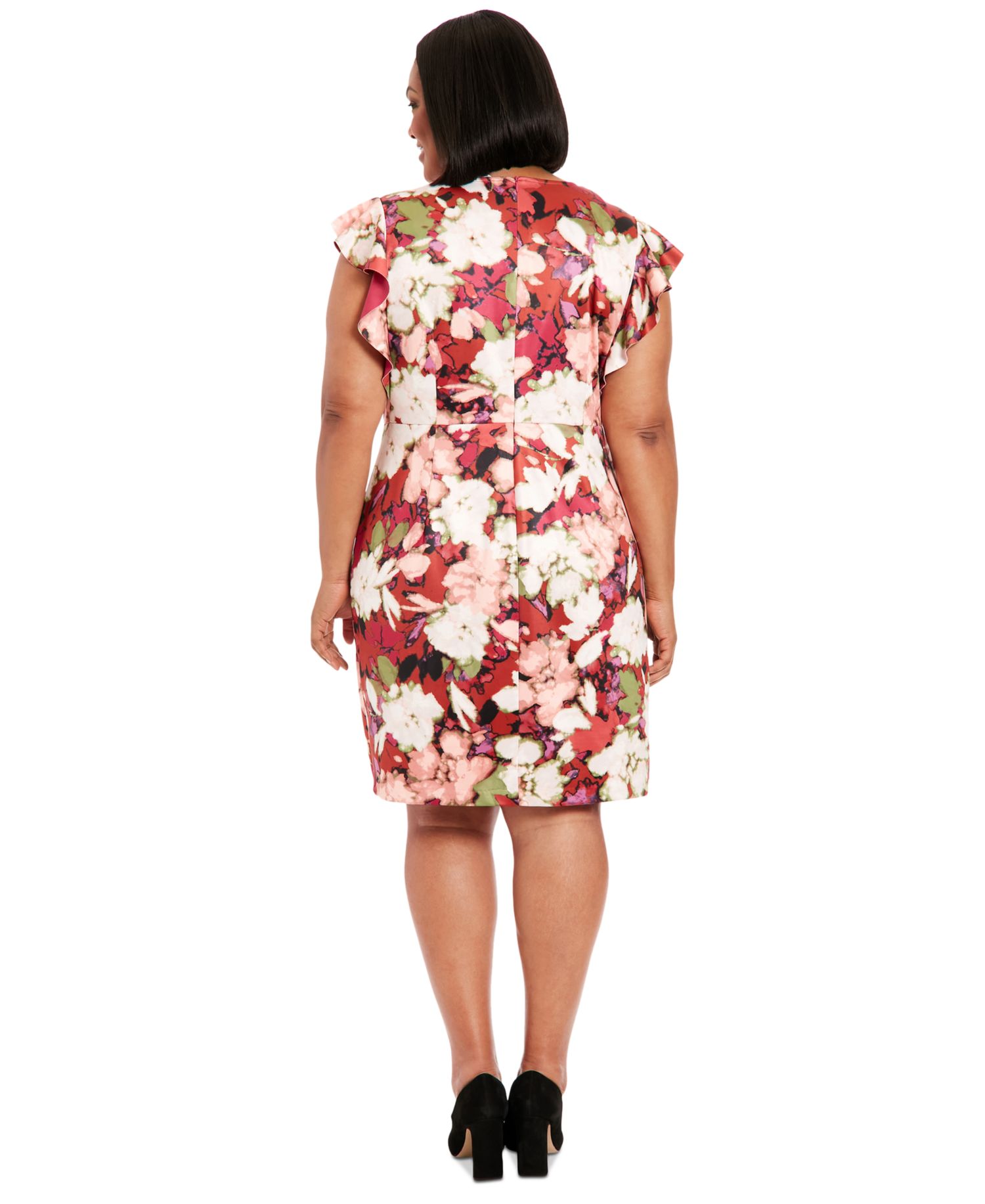 Plus Size Floral Cascade Sheath Dress