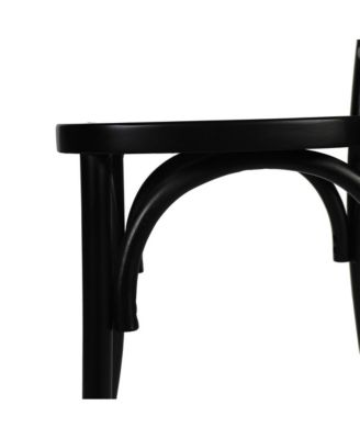 Mara Solid Wood Dining Chair With Stackable Design, Ornate Seat Back Accenting, And Elegant Finish