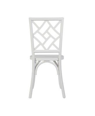 Mara Solid Wood Dining Chair With Stackable Design, Ornate Seat Back Accenting, And Elegant Finish