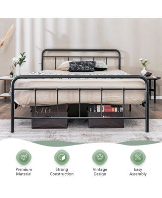 Full Size Heavy Duty Metal Bed Frame Headboard Platform Mattress Foundation