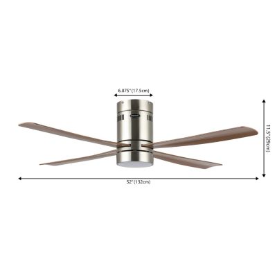 Theo 52" 1-Light Contemporary Minimalist Iron/Acrylic Mobile-App/Remote-Controlled 6-Speed Integrated LED Ceiling Fan