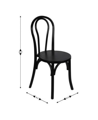 Lowry Thonet Style Solid Wood Dining Chair With Stackable Design And Elegant Finish