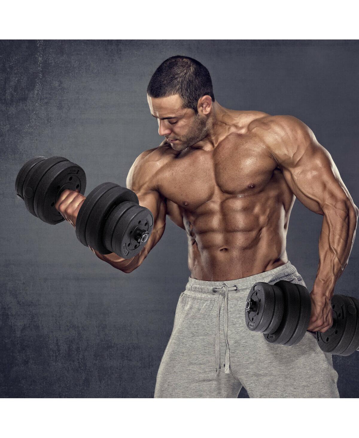 Skonyon 66 Lbs Fitness Dumbbell Weight Set with Adjustable Weight Plates and Handle