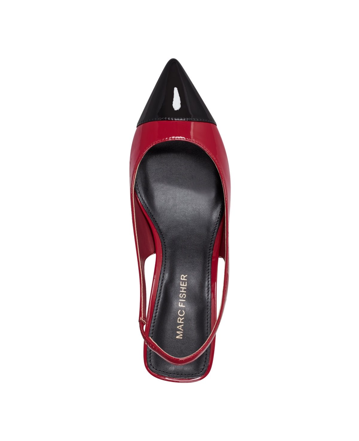 Marc Fisher Laglie Womens Toe Cap Patent Slingback Heels In Dark Red,black Patent