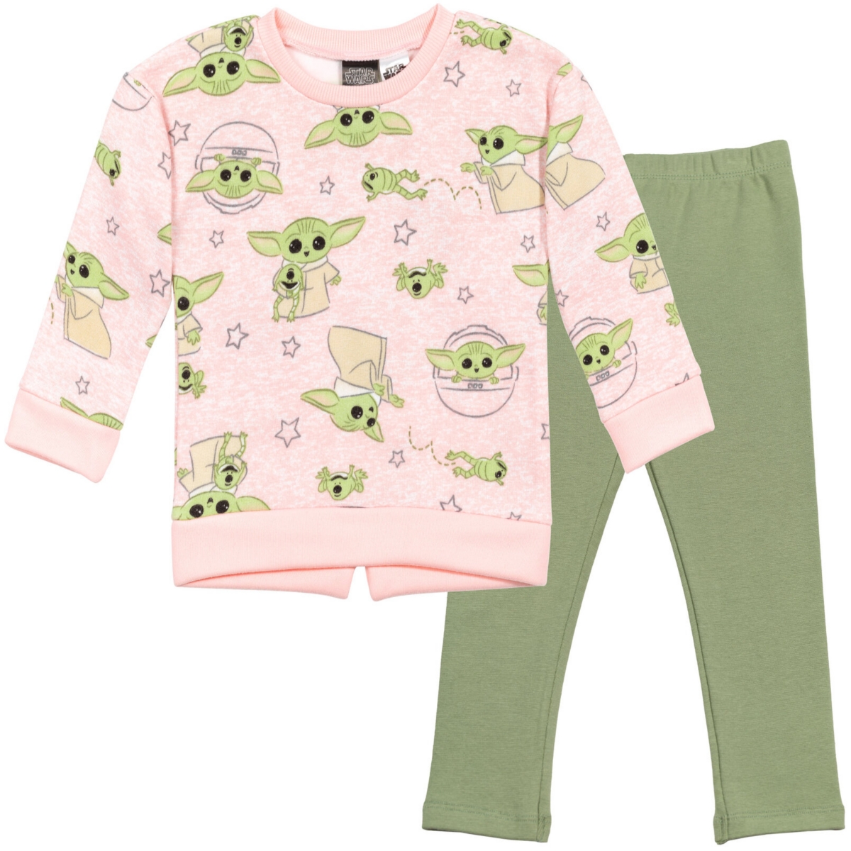 Star Wars Toddler Girls The Mandalorian Fleece Sweatshirt and Leggings Outfit Set to