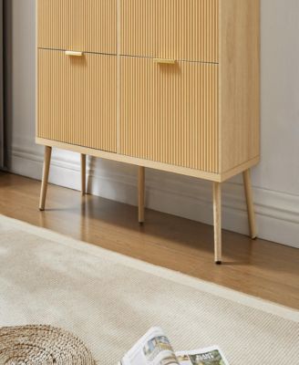 Streamdale Wooden Dresser with 6 Wavy Drawers (47.2"W x 15.8"D x 31.7"H)