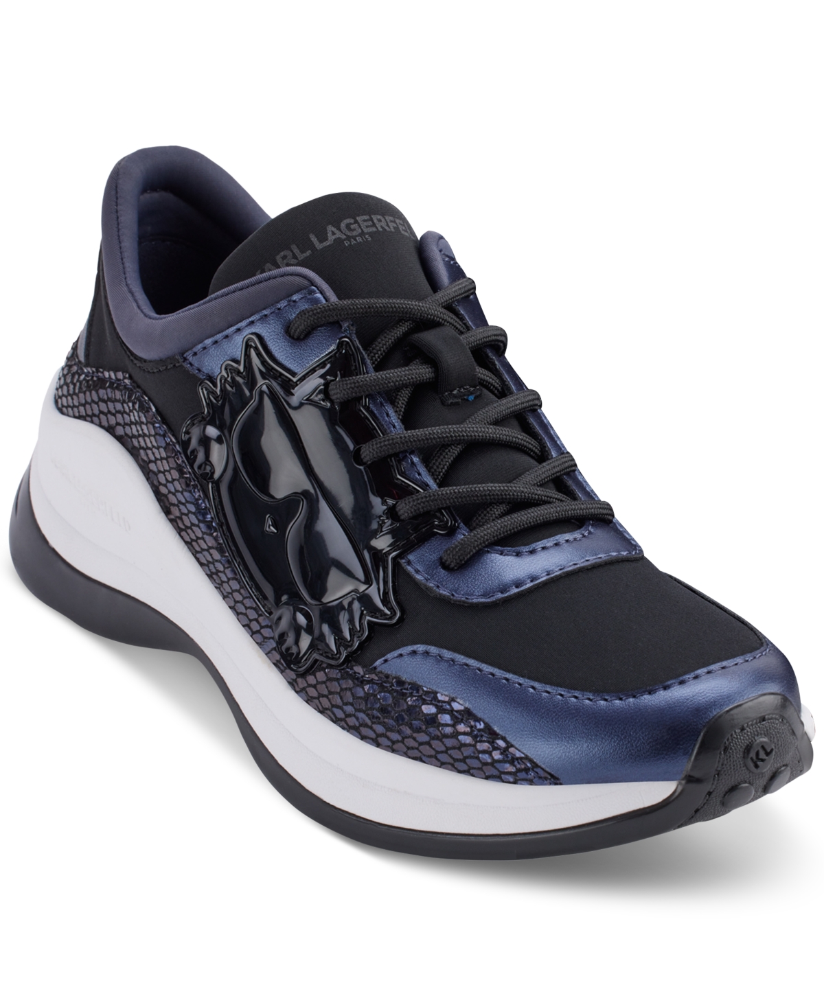 Karl Lagerfeld Paris Lace Up Sneaker In White,black